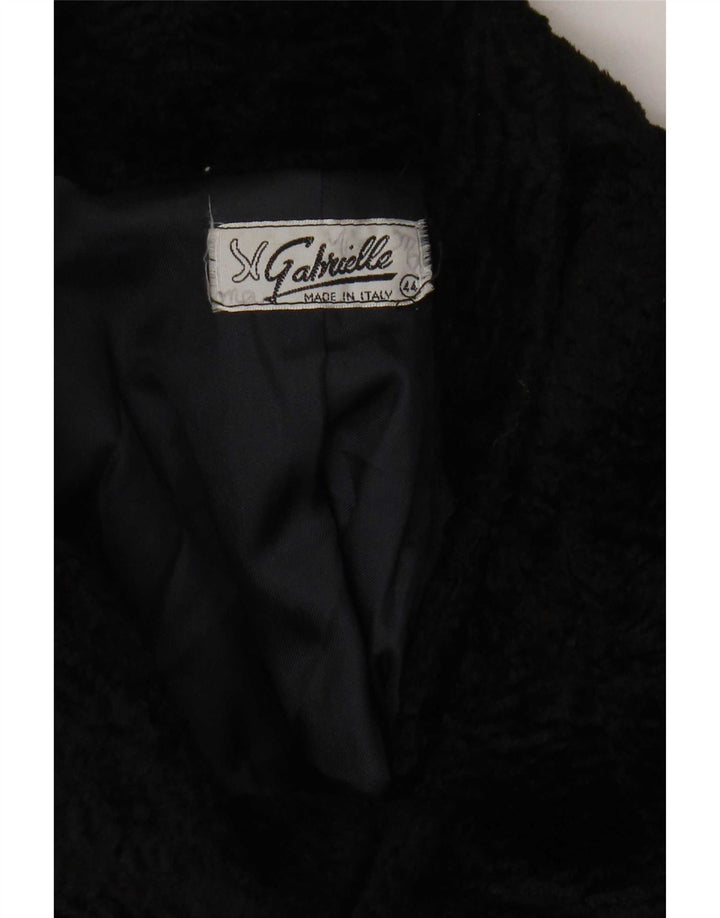 Manteau En Fausse Fourrure Femme IT 44 Noir Moyen Synthétique