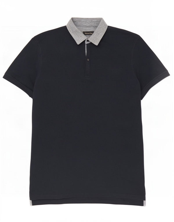 Massimo Dutti Polo coupe décontractée pour homme XL Bleu marine Colourblock
