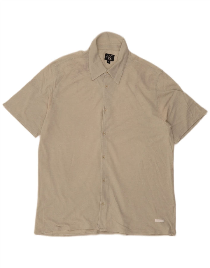 Calvin Klein Chemise à manches courtes homme en coton beige moyen