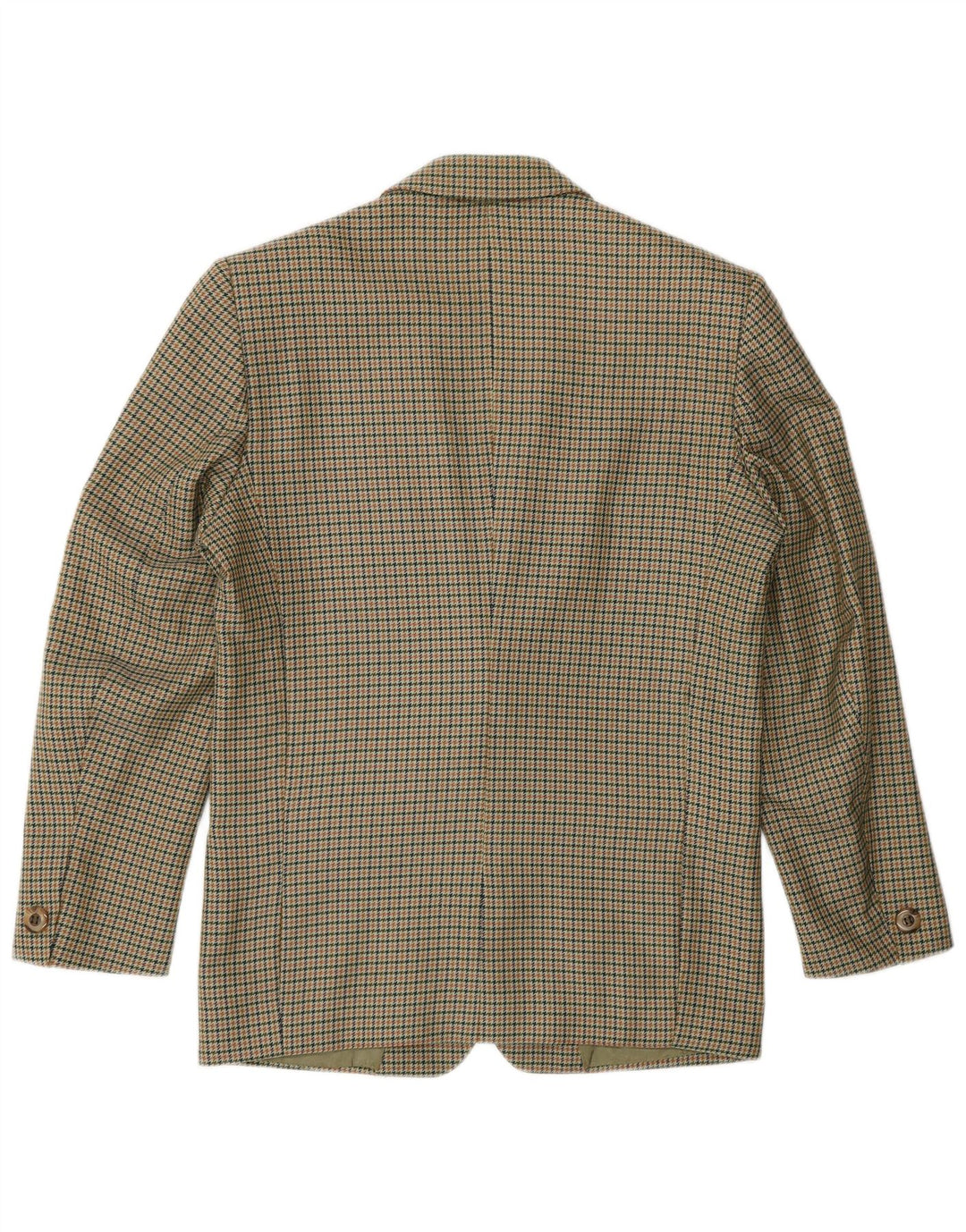 vintage Femme 2 Bouton Blazer Veste UK 14 Moyen Kaki Pied-de-poule