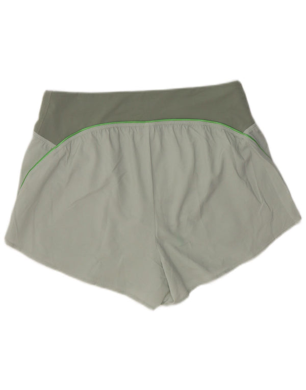 Under Armour Short de sport pour femme UK 14 Large Gris Colorblock Polyester