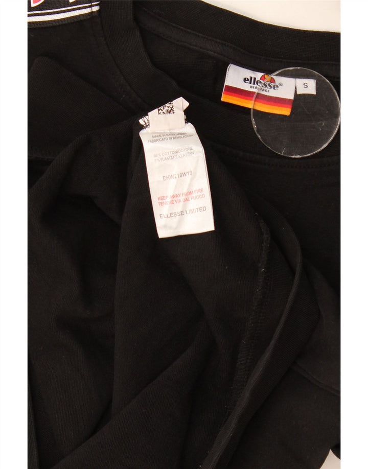 Ellesse Homme Heritage Graphic Sweatshirt Jumper Petit Noir Colorblock