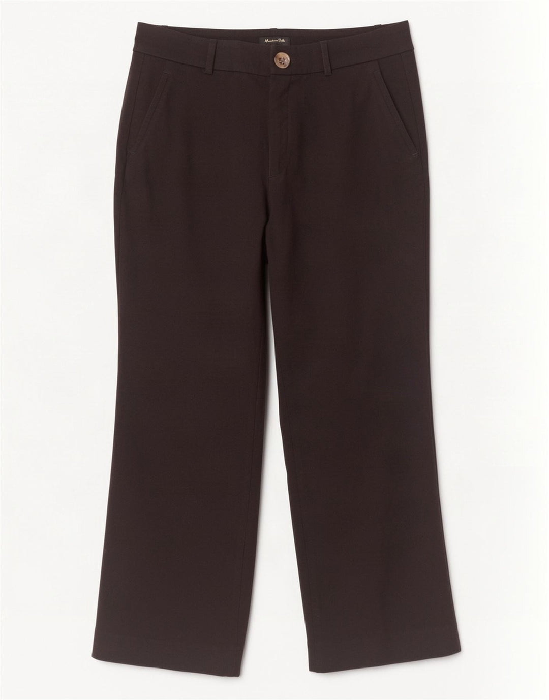 Massimo Dutti Pantalon court droit pour femme EU 40 Medium W30 L24 Noir