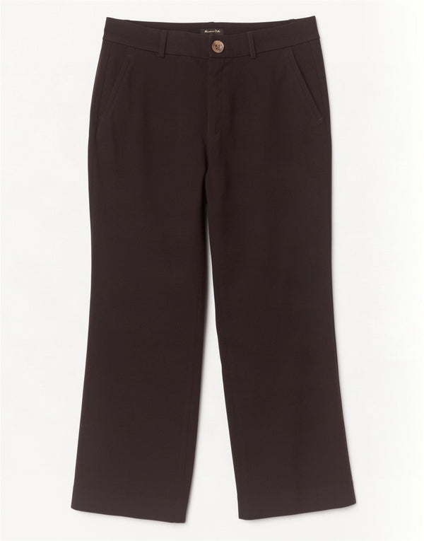 Massimo Dutti Pantalon court droit pour femme EU 40 Medium W30 L24 Noir