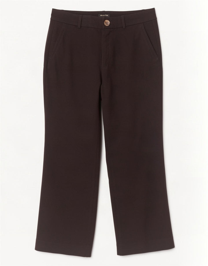 Massimo Dutti Pantalon court droit pour femme EU 40 Medium W30 L24 Noir