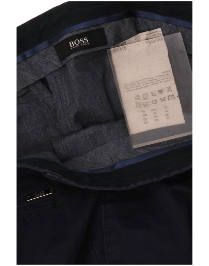 HUGO BOSS Pantalon Chino Slim Homme EU 50 Large W34 L32 Bleu Marine Coton