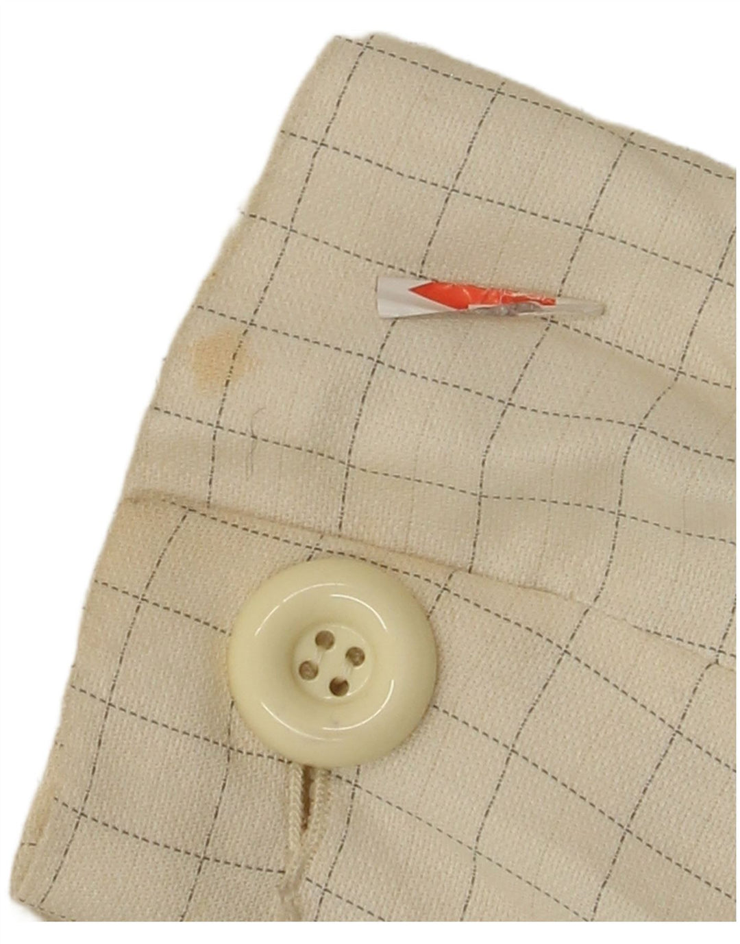 vintage Femme 4 Bouton Blazer Veste IT 44 Moyen Off White Check Viscose
