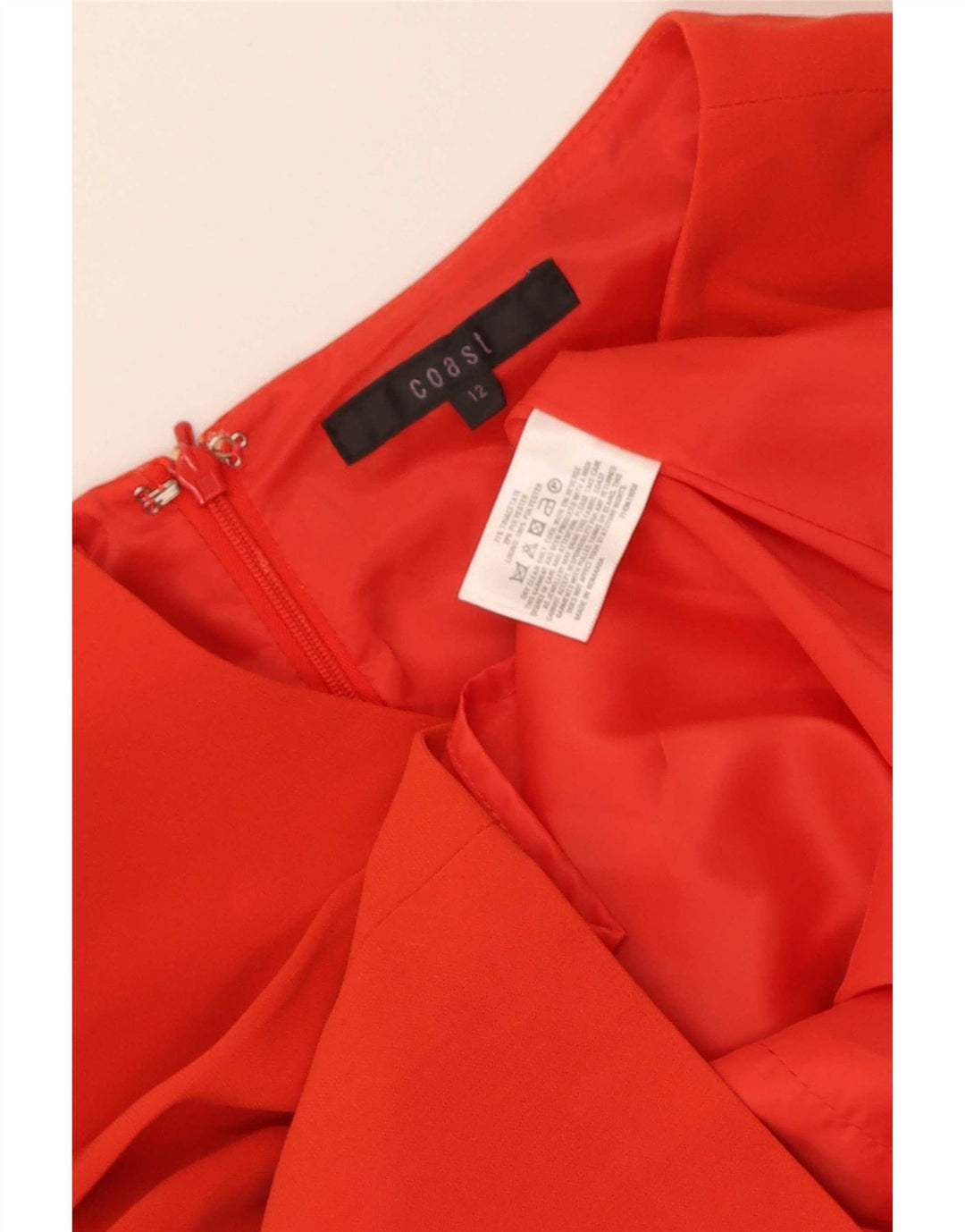 Coast Robe fourreau à manches longues pour femme UK 12 Triacétate rouge moyen