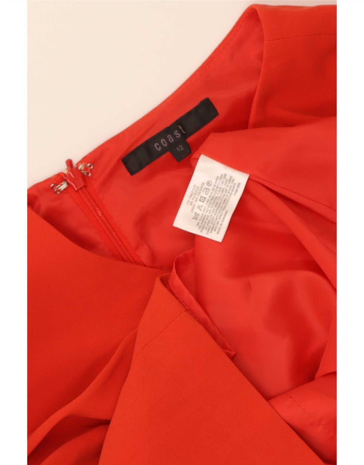 Coast Robe fourreau à manches longues pour femme UK 12 Triacétate rouge moyen
