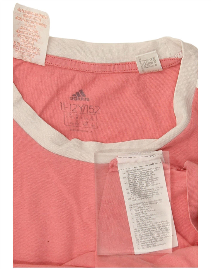 ADIDAS T-Shirt Fille 11-12 ans Rose Colourblock Coton
