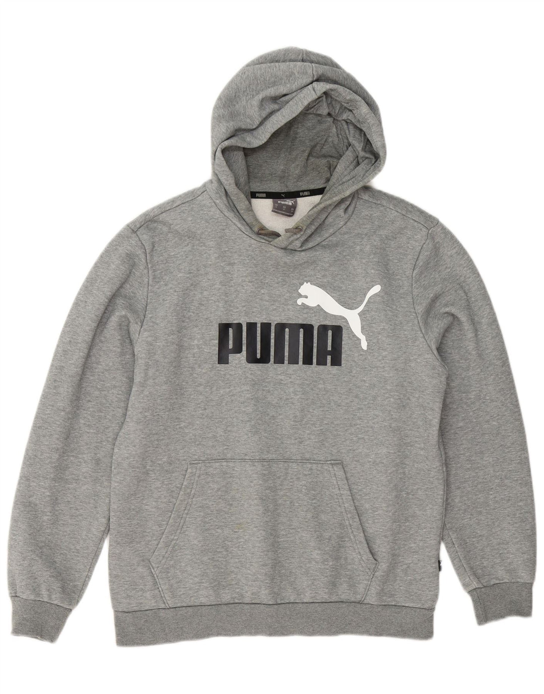 Puma Pull à Capuche Graphique Homme Gris Moyen Moucheté Coton