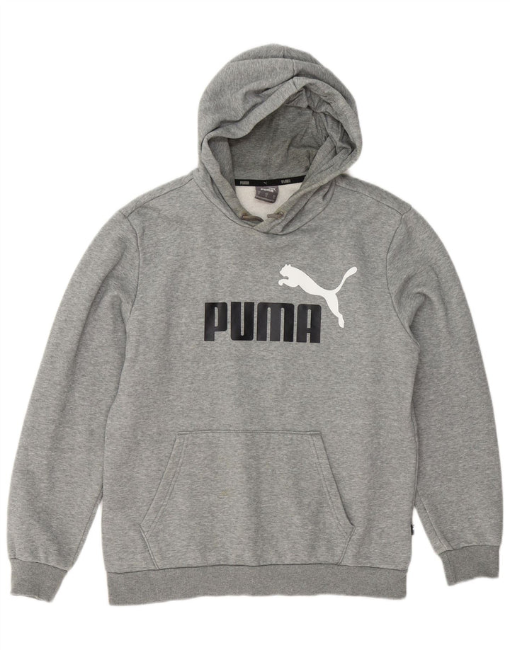 Puma Pull à Capuche Graphique Homme Gris Moyen Moucheté Coton