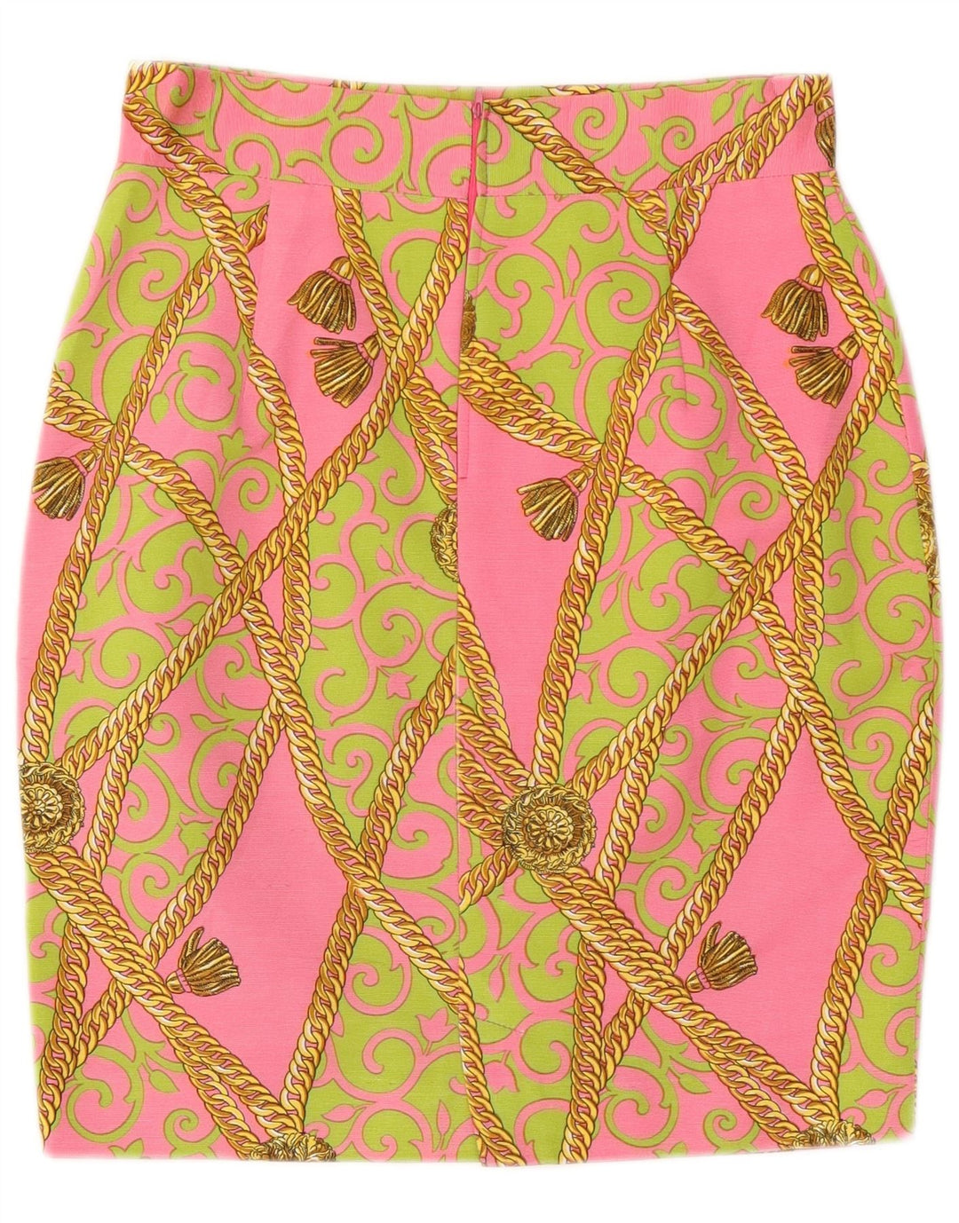 vintage Femme Graphique 2 Pièces Jupe Ensemble IT 44 Moyen W28 Rose Paisley