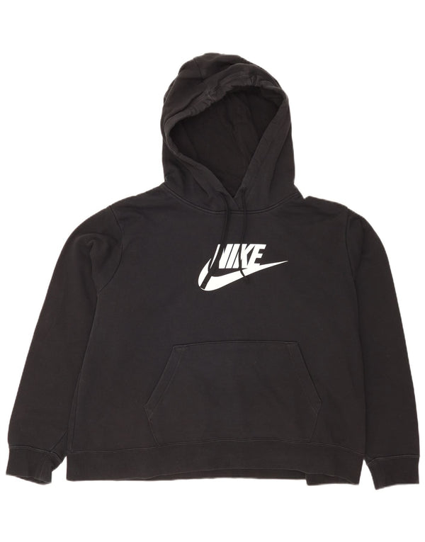 Nike Pull à capuche surdimensionné graphique pour femme UK 18 XL Bleu marine Coton