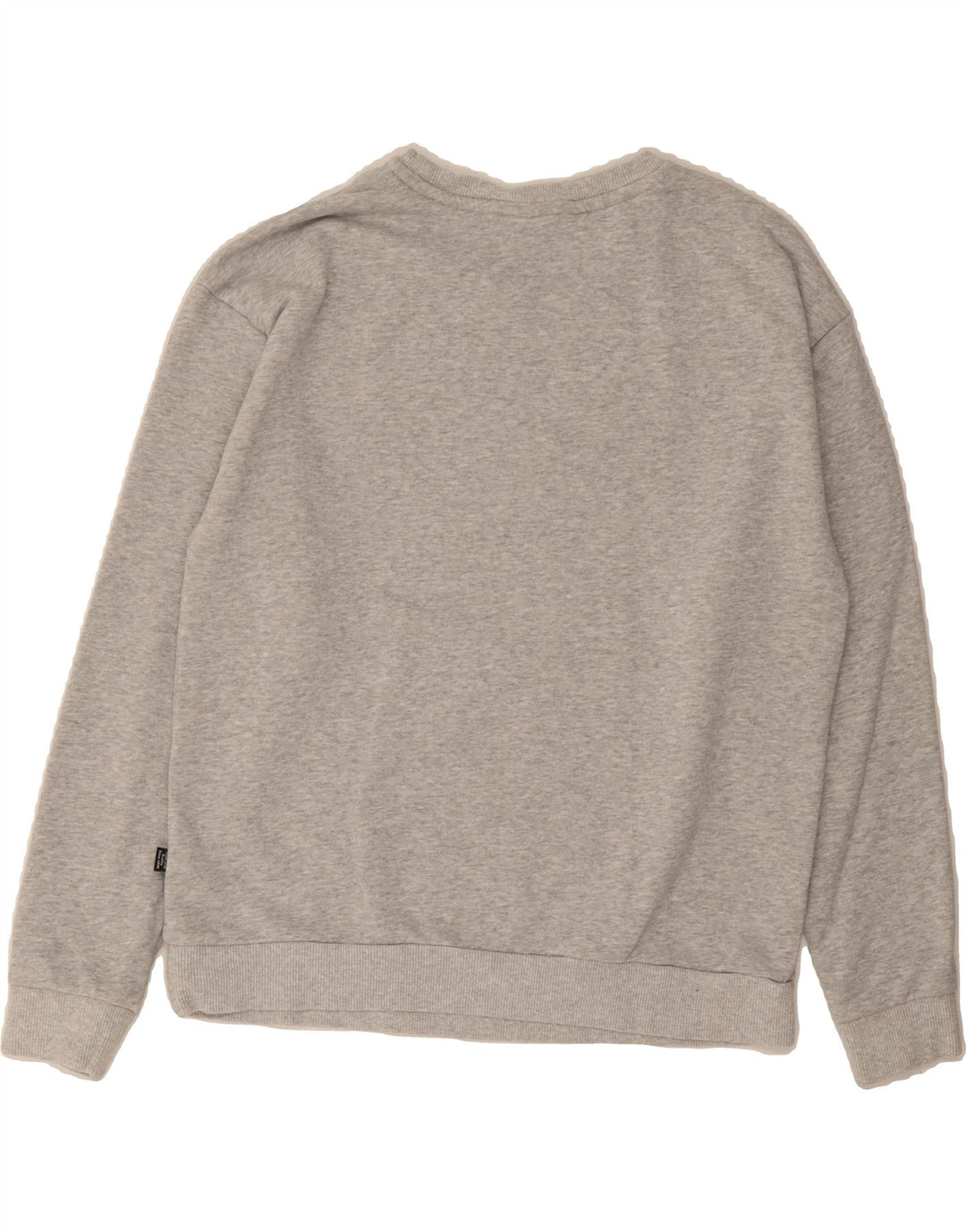 PUMA Womens Graphic Sweatshirt Jumper UK 14 Medium Grey Flecked Cotton Vintage Puma and Second-Hand Puma from Messina Hembry 
