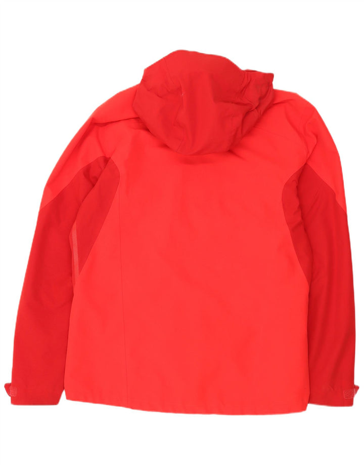 Adidas Veste de pluie à capuche pour homme UK 42/44 Large Rouge Colorblock Polyester
