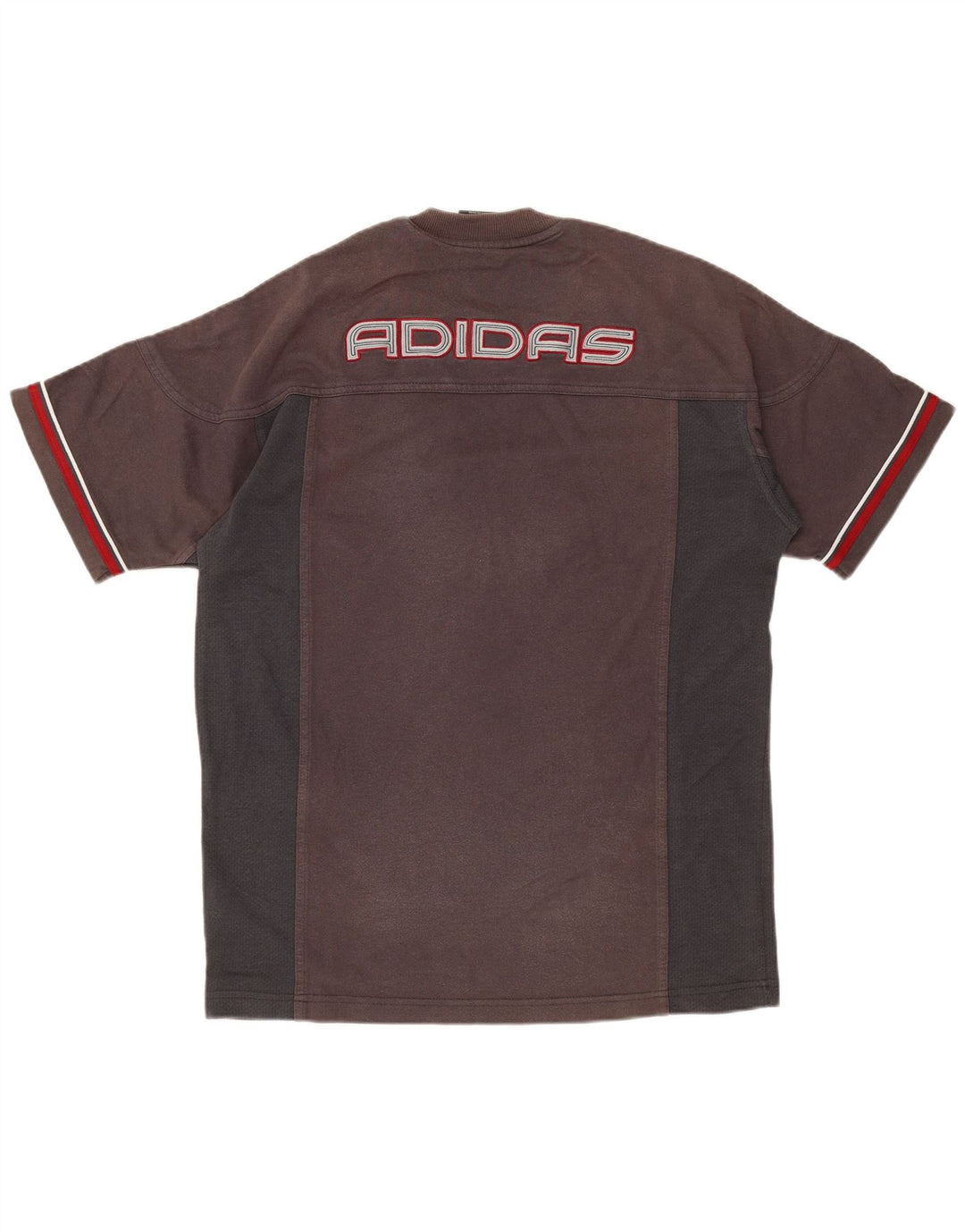 ADIDAS T-shirt graphique pour hommes XS Gris Colorblock Coton