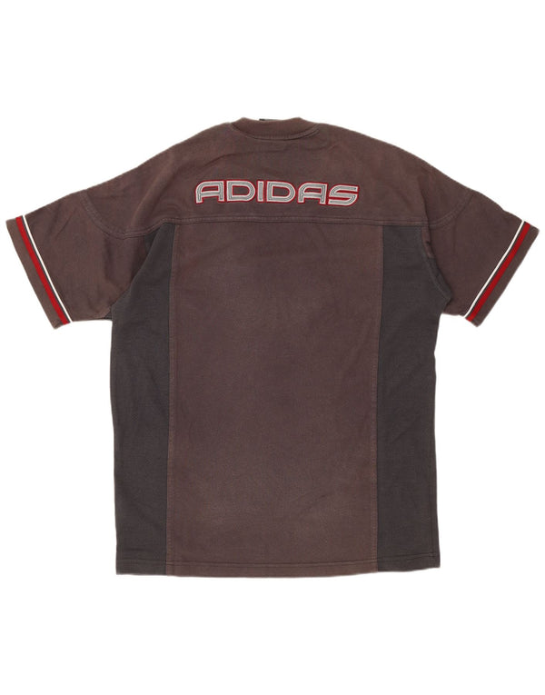 ADIDAS T-shirt graphique pour hommes XS Gris Colorblock Coton