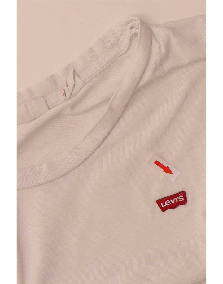 Levi's T-Shirt Femme UK 14 Blanc Moyen Coton