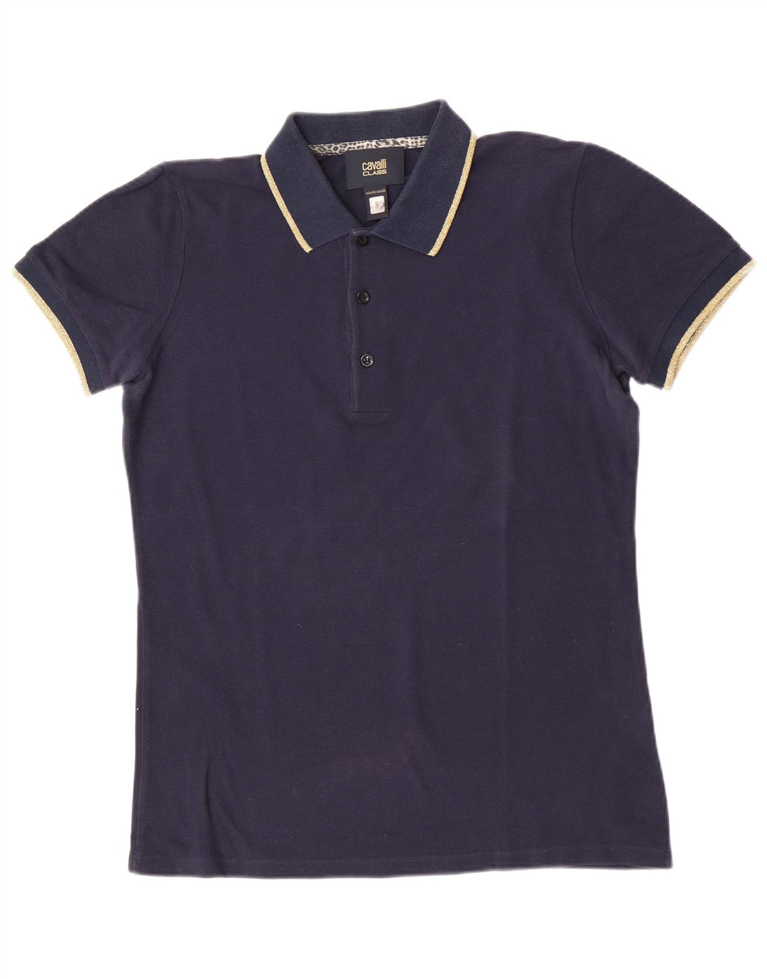 Roberto Cavalli Polo Homme Petit Bleu Marine Coton