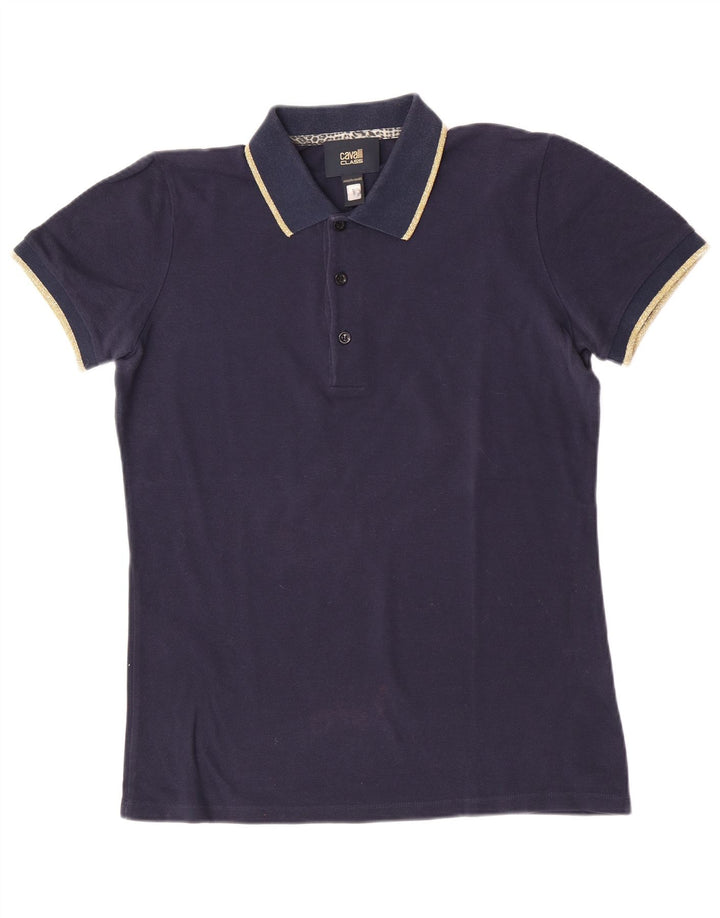 Roberto Cavalli Polo Homme Petit Bleu Marine Coton