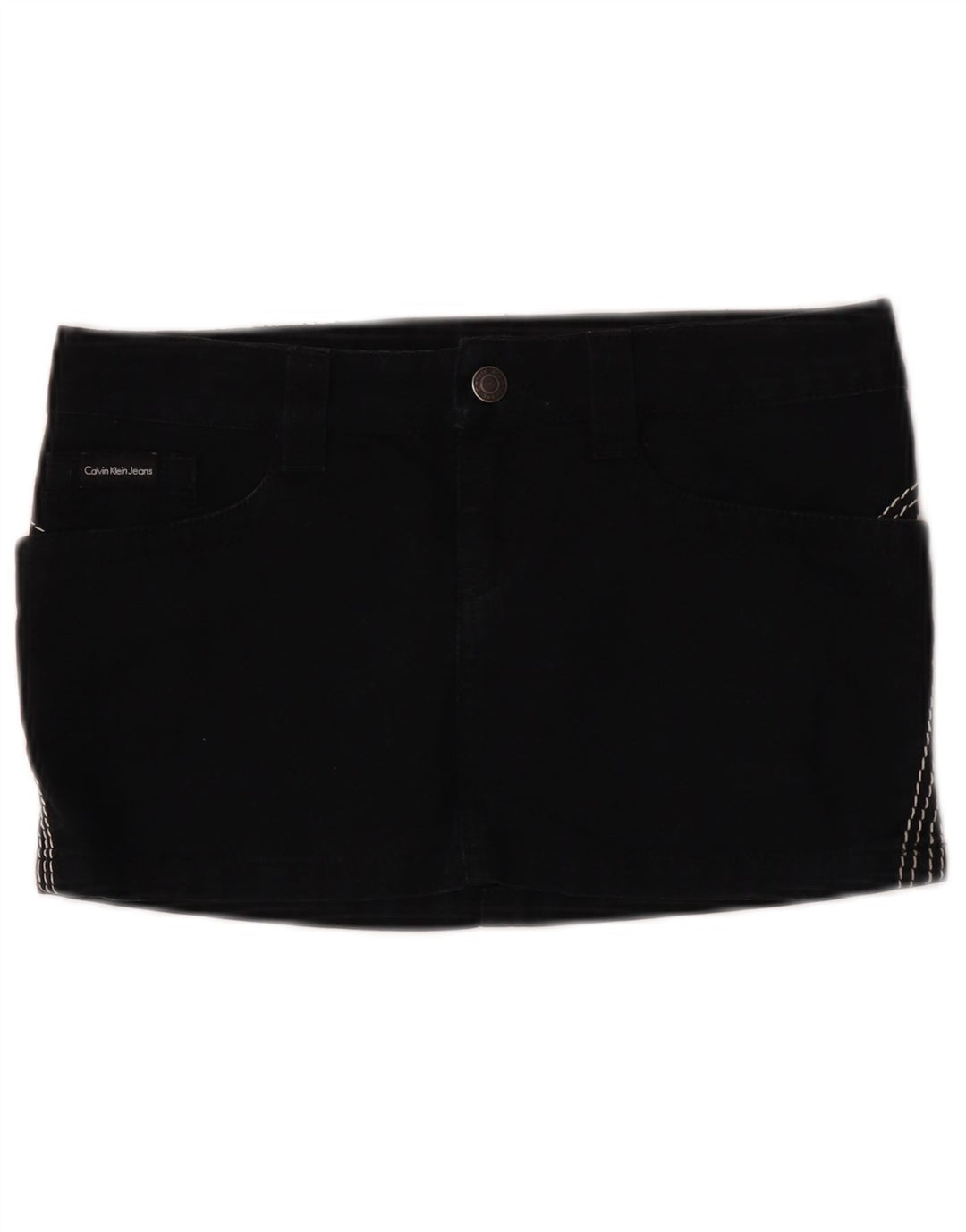 Calvin Klein Mini jupe en jean W26 pour femme en coton noir