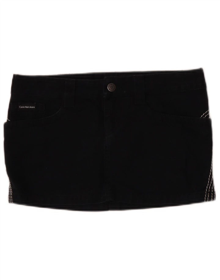 Calvin Klein Mini jupe en jean W26 pour femme en coton noir