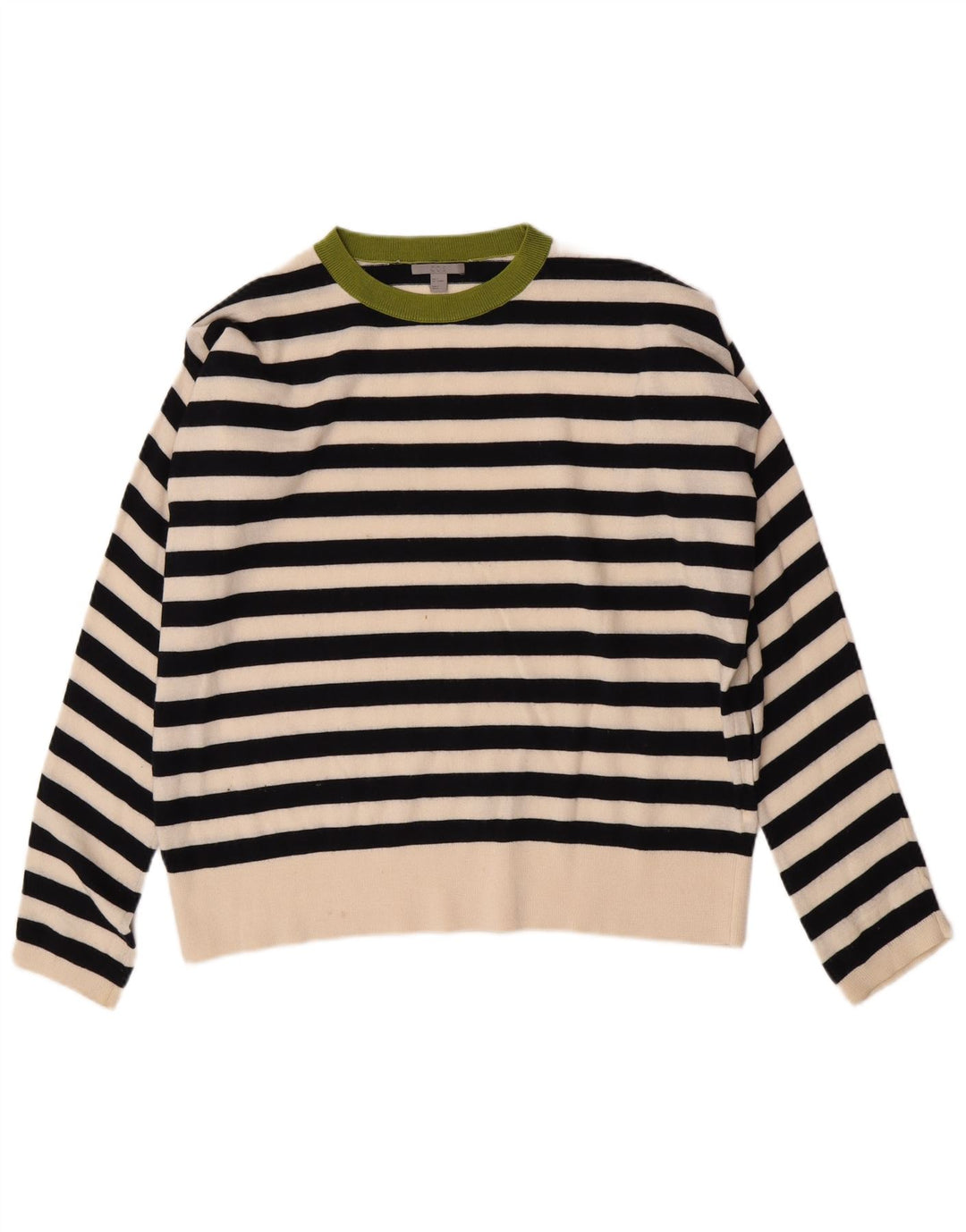 Cos Pull surdimensionné à col rond pour femme UK 10 Petit rayé noir