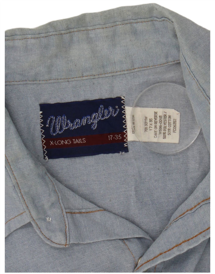 Wrangler Chemise Western Homme Taille 17 XL Bleu Polyester