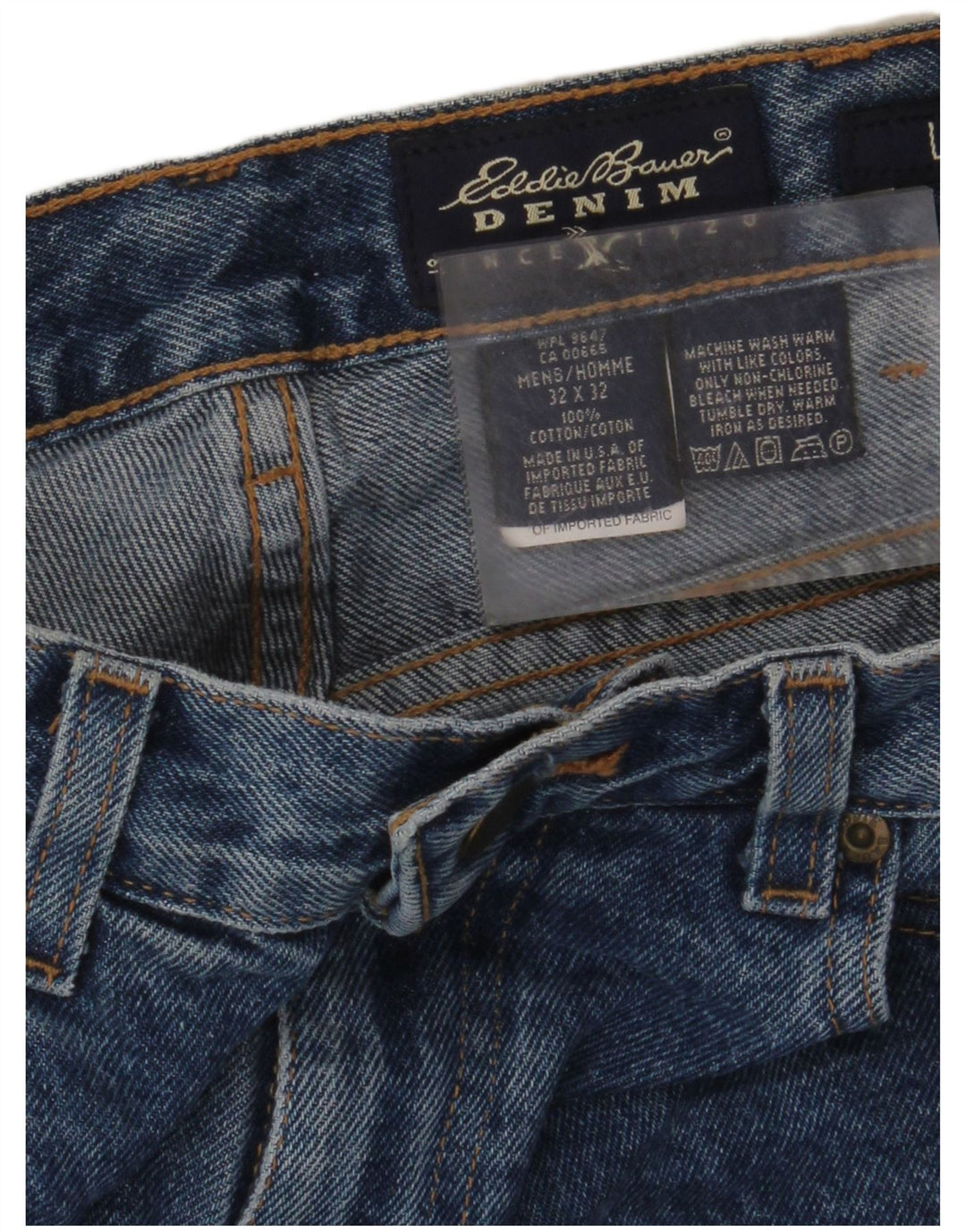 Eddie Bauer Jean fuselé taille haute pour homme W32 L32 en coton bleu