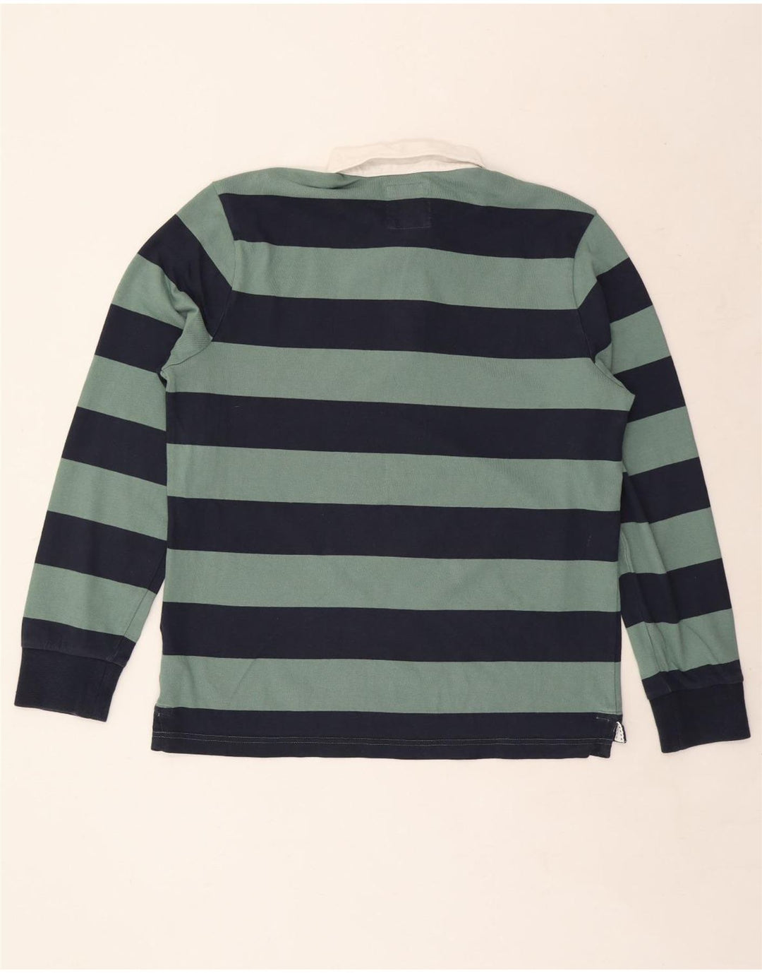 CREW CLOTHING Polo de Rugby à Manches Longues pour Homme Grand Bleu Marine Rayé