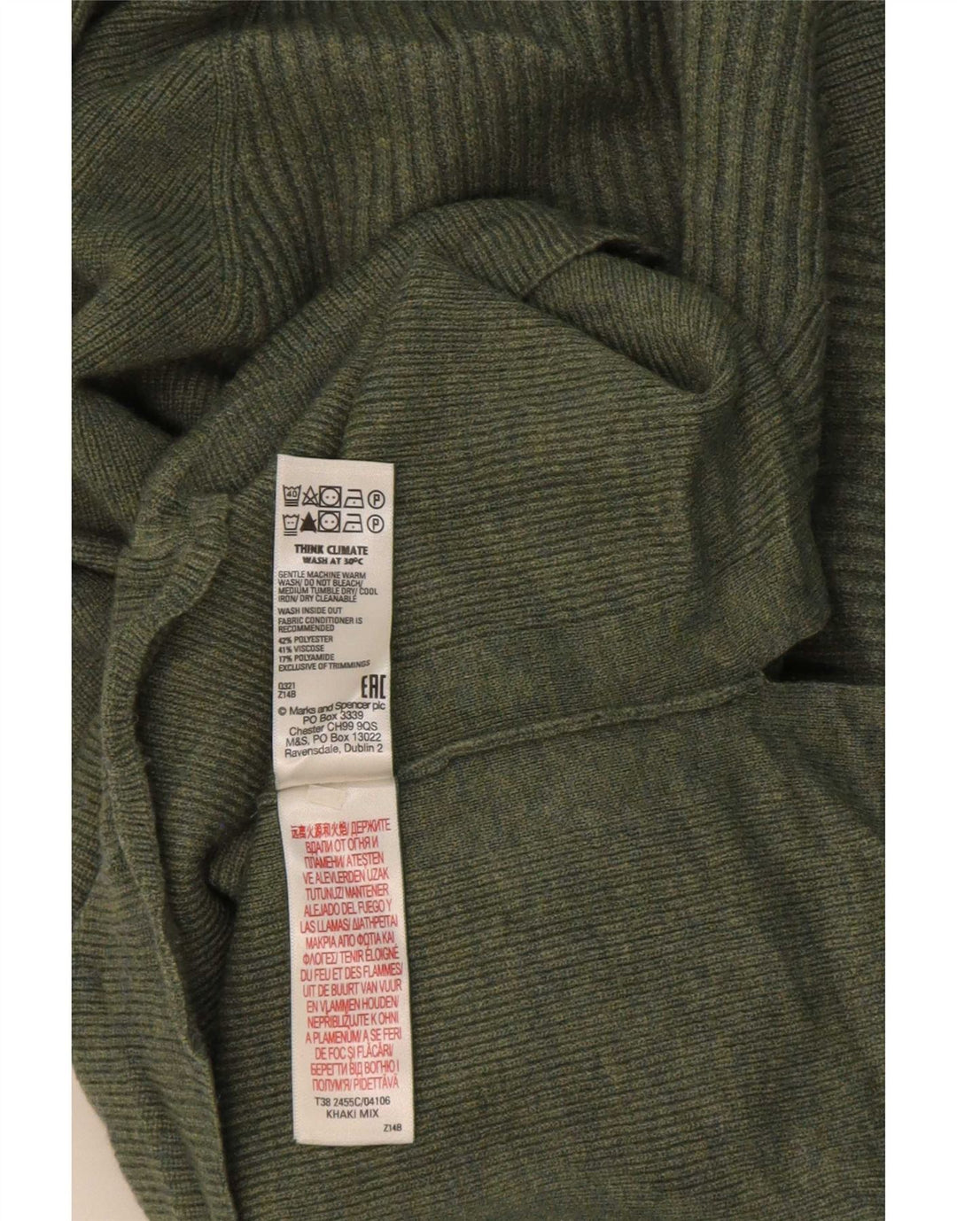 Marks & Spencer Pull col roulé pour femme UK 14 Vert moyen
