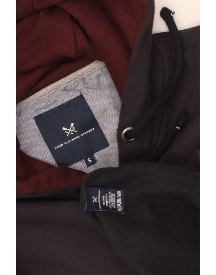 Crew Clothing Pull à capuche zippé pour homme Petit bleu marine Polyester