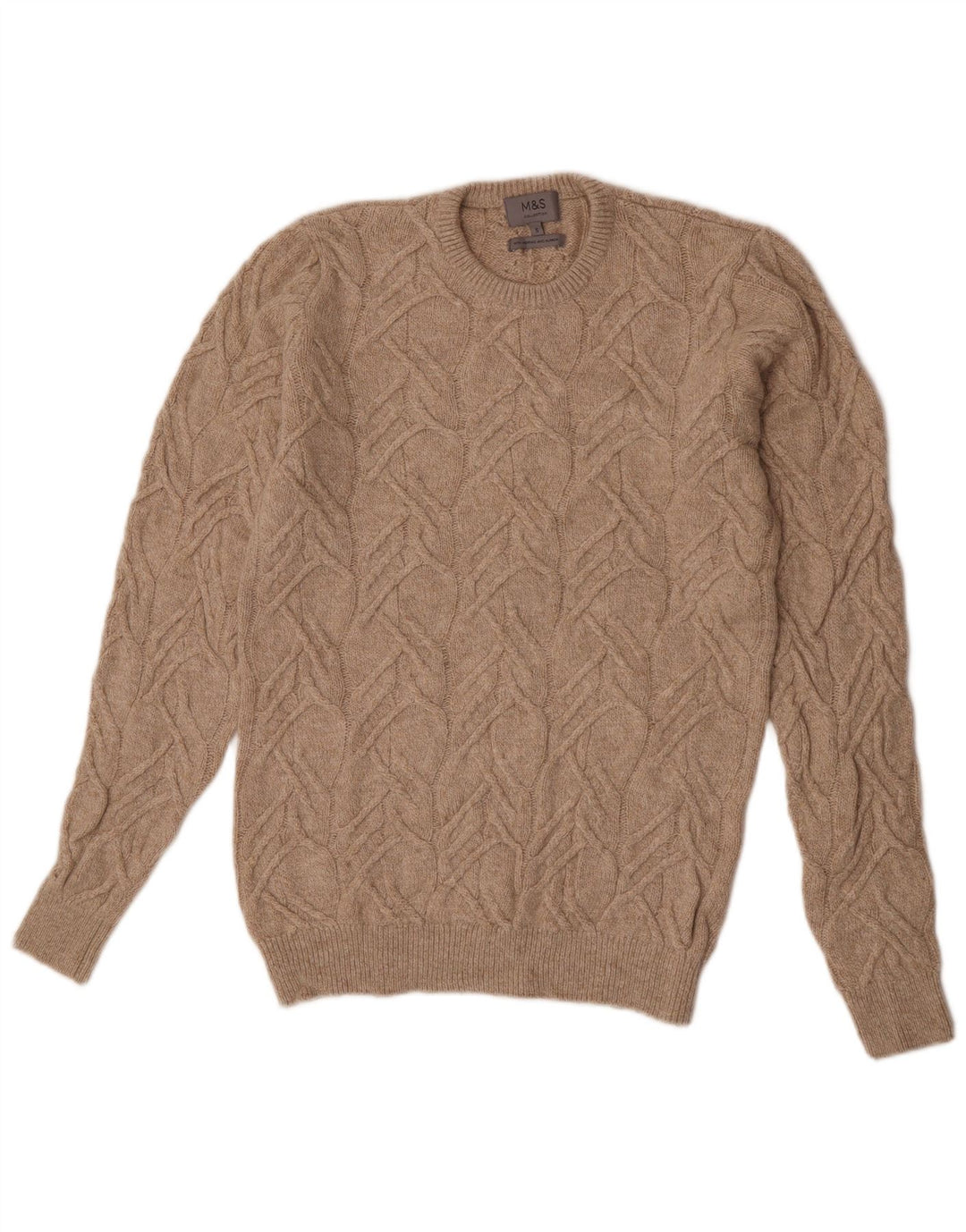 Marks & Spencer Pull Col Ras du Cou Homme Petit Beige Polyamide