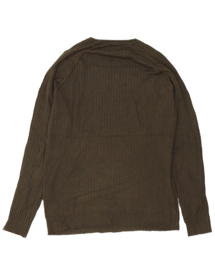 Zara Pull Col Rond Homme Vert Moyen Viscose