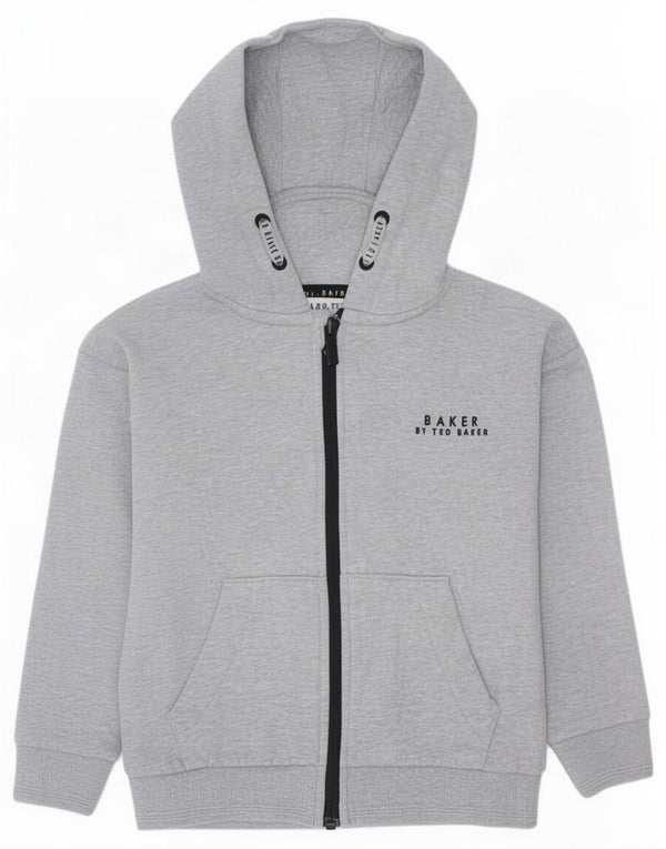 Ted Baker Pull à capuche zippé pour garçon 5-6 ans Gris Coton