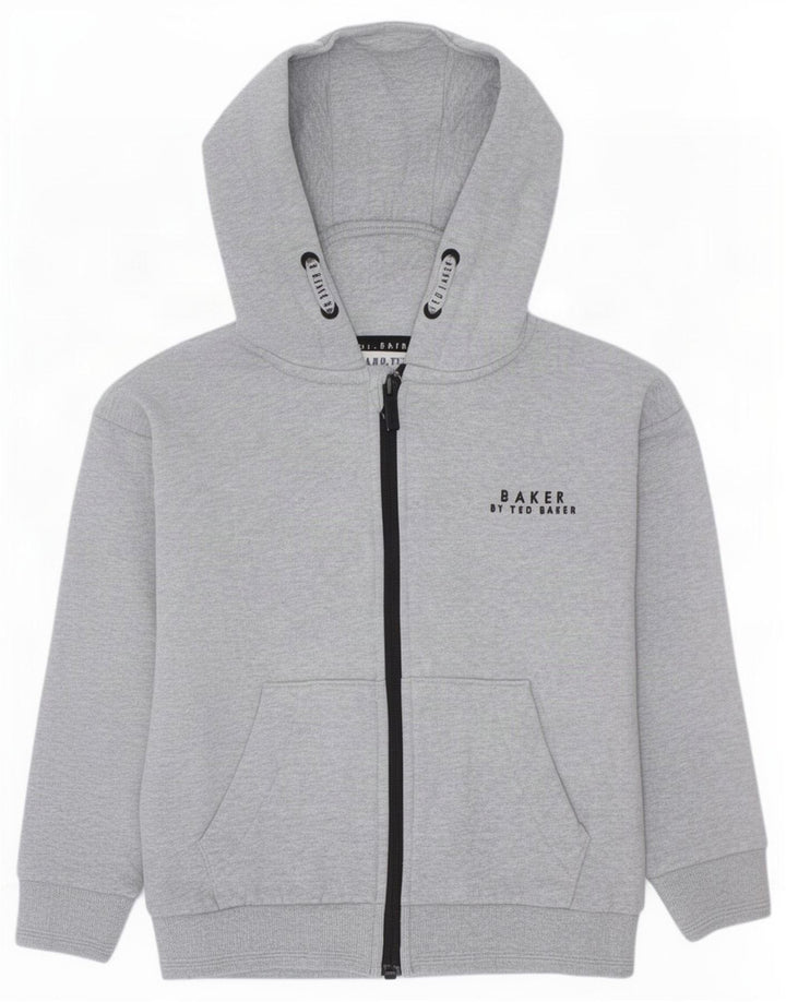 Ted Baker Pull à capuche zippé pour garçon 5-6 ans Gris Coton