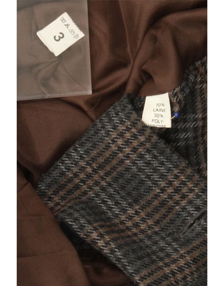 VINTAGE Veste blazer longue pour homme UK 40 Grand pied-de-poule gris