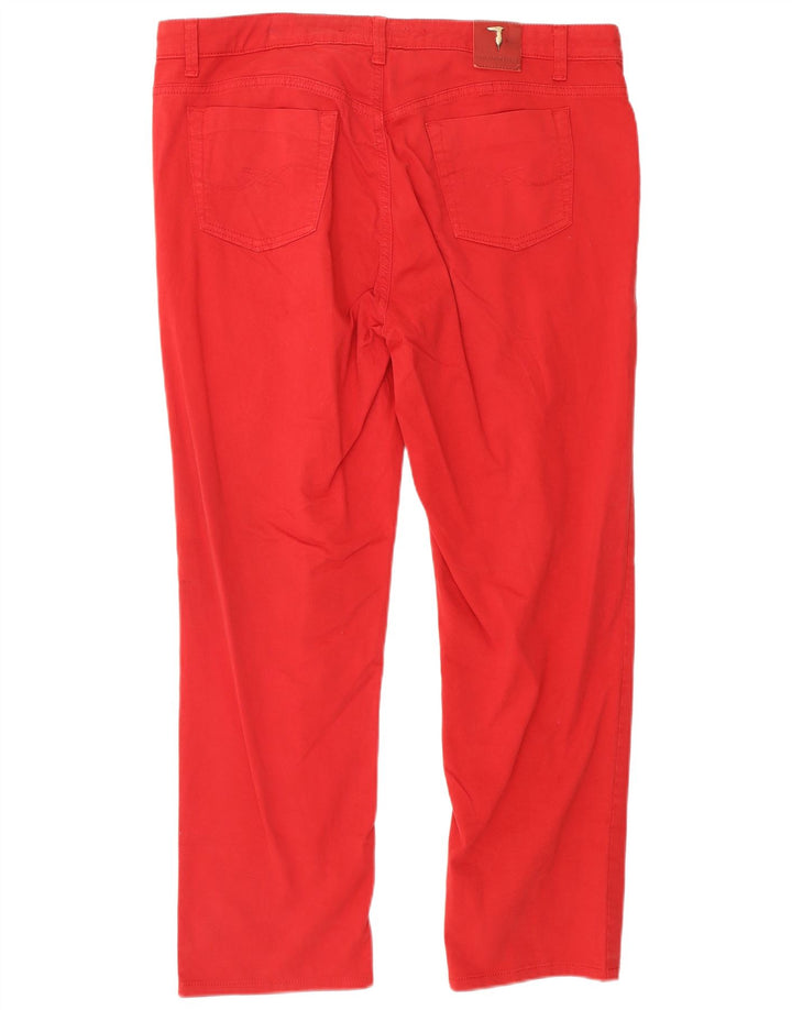 TRUSSARDI Pantalon décontracté droit W34 L26 Rouge Coton Femme