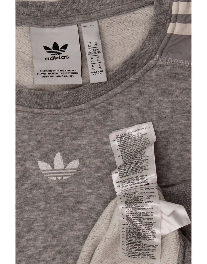 ADIDAS Sweatshirt Jumper XL Gris Moucheté Coton