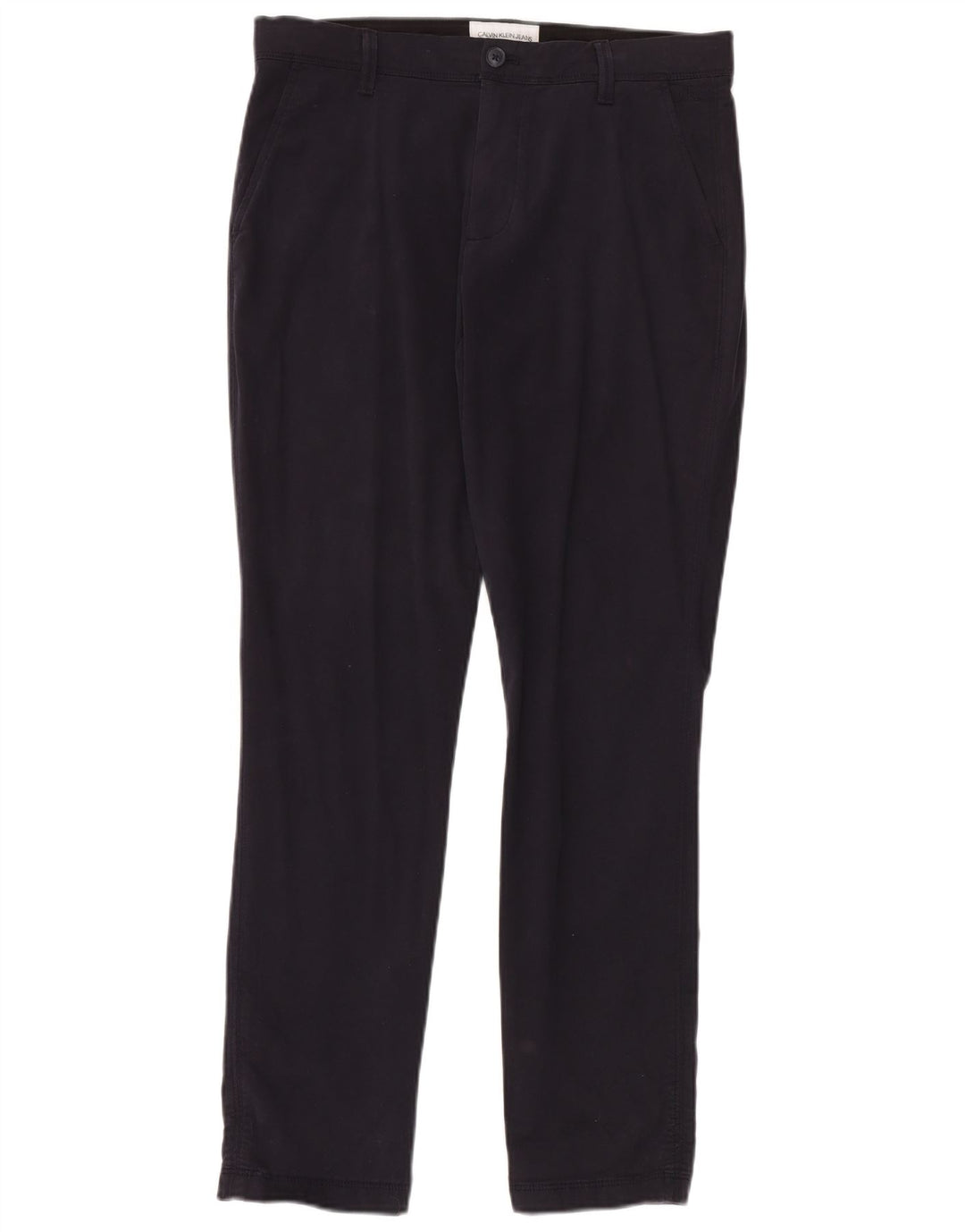 CALVIN KLEIN Pantalon Chino Slim Homme W31 L32 Bleu Marine Coton