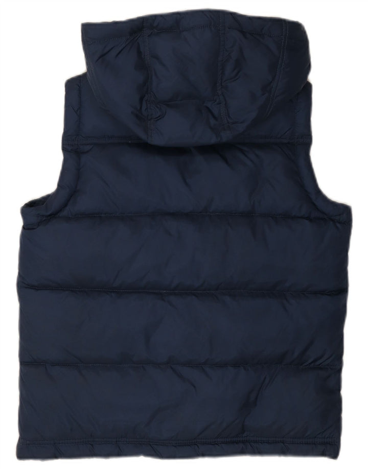 BENETTON Gilet rembourré à capuche pour garçon 11-12 ans 2XL Bleu marine Polyamide