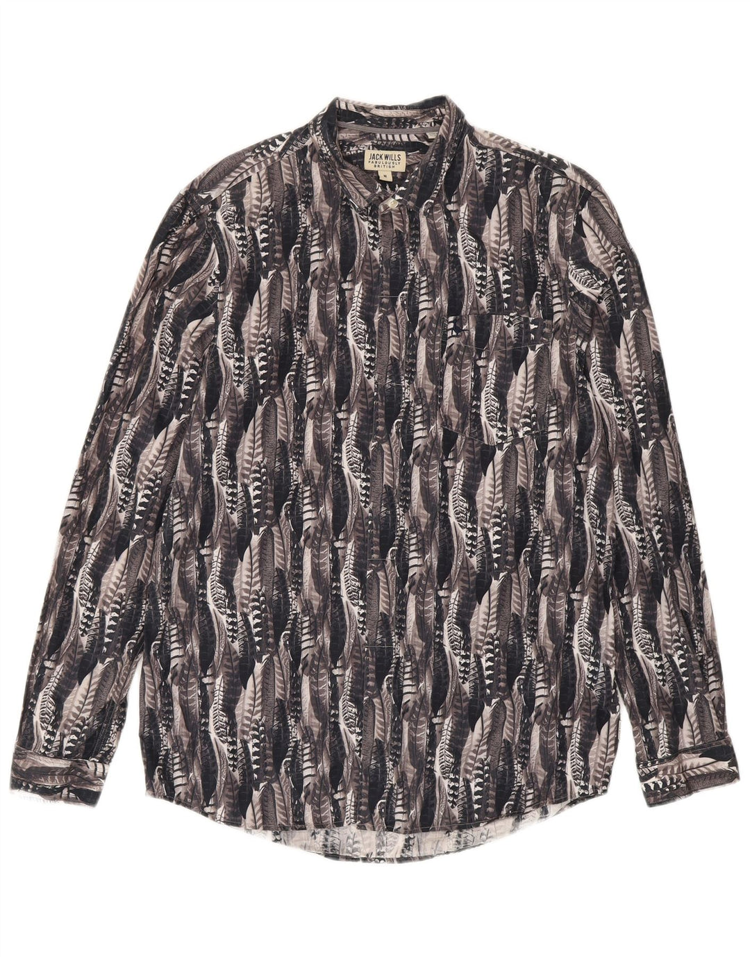Jack Wills Chemise à Motifs Abstraits Homme Gris Moyen Coton