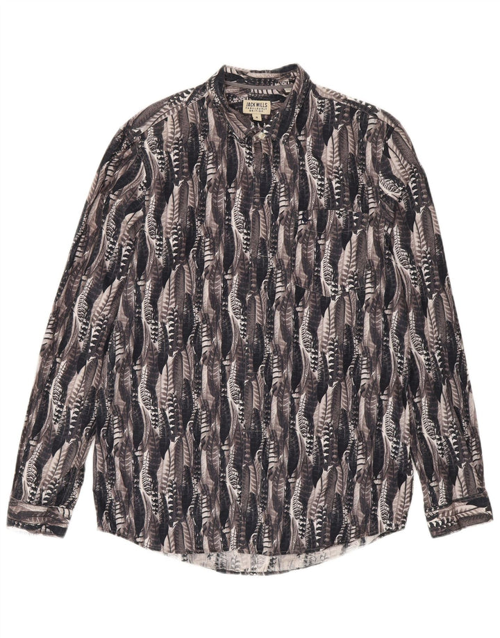 Jack Wills Chemise à Motifs Abstraits Homme Gris Moyen Coton