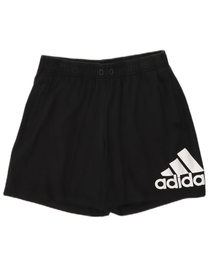 Adidas Short de sport graphique pour homme en coton noir moyen