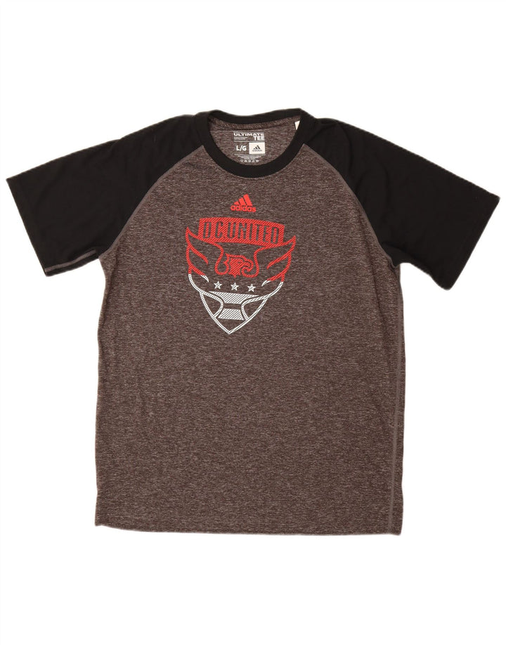 Adidas T-shirt graphique pour hommes, grand, gris, colour block