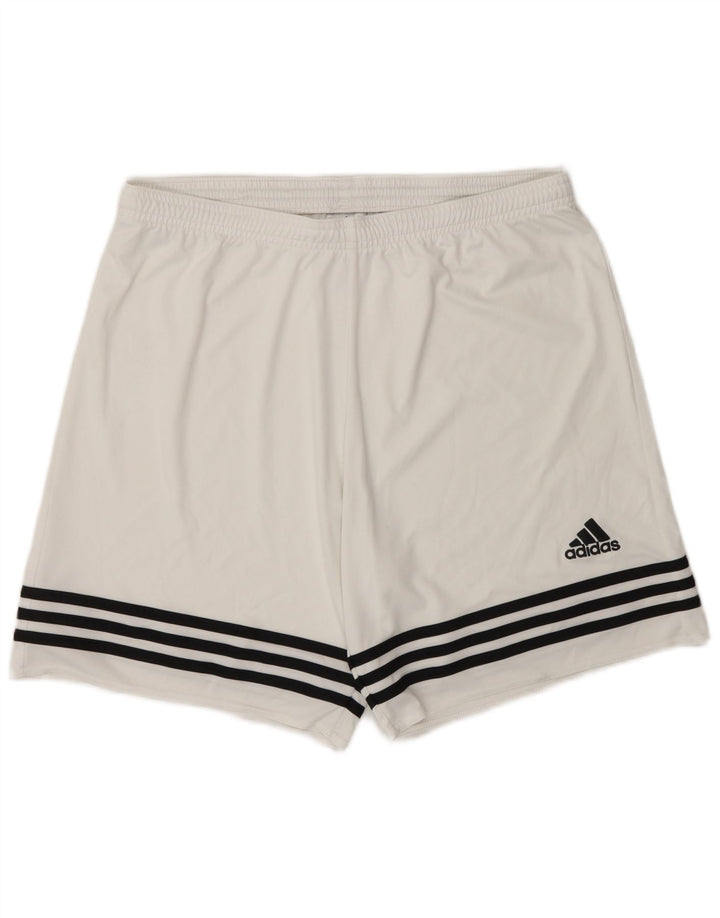 Adidas Hommes Climalite Sport Shorts Grand Blanc Polyester