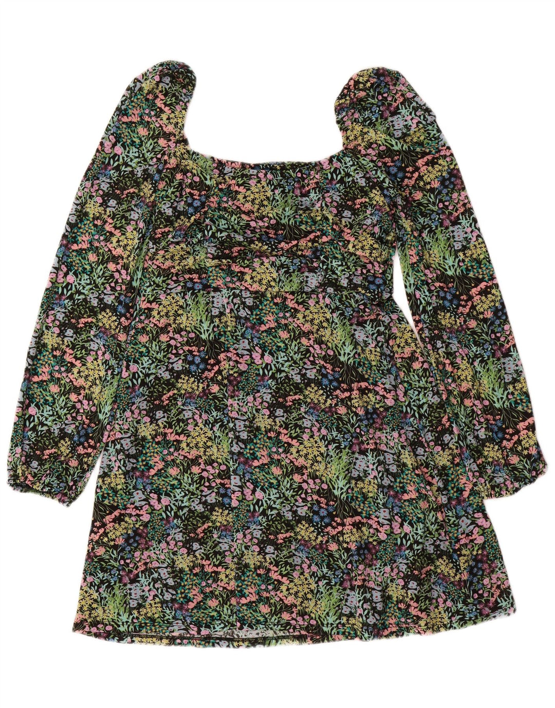 Topshop Robe à épaules dénudées pour femme UK 44 Grand motif floral multicolore
