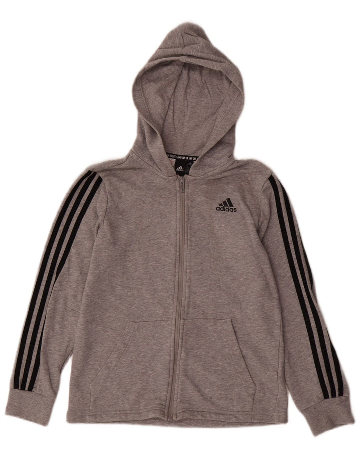 ADIDAS Pull à capuche zippé garçon 11-12 ans Gris