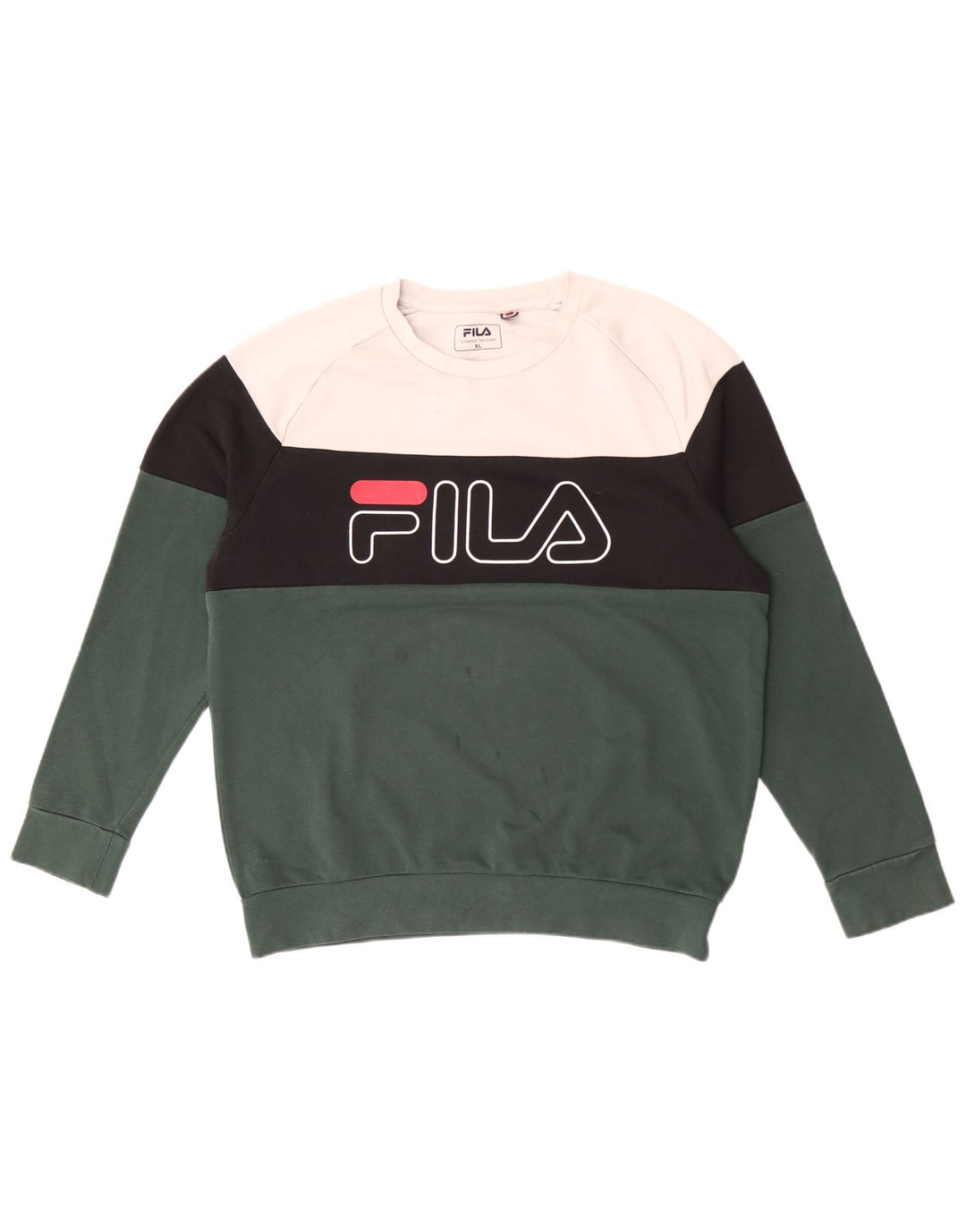 Fila Sweat-shirt graphique pour homme XL Vert Colourblock